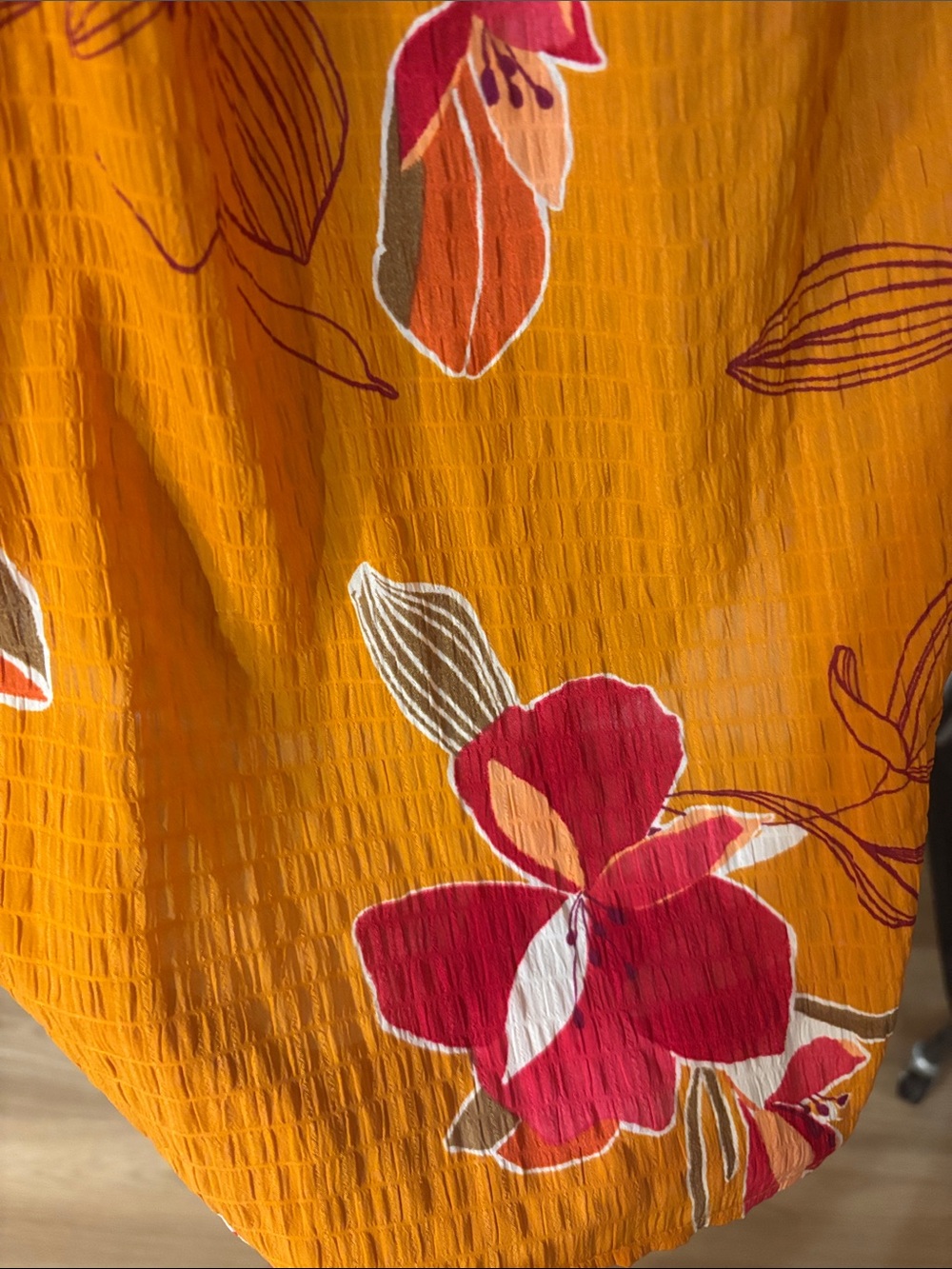 Ava & Viv Mustard Floral Peasant Blouse - Picture 6 of 8